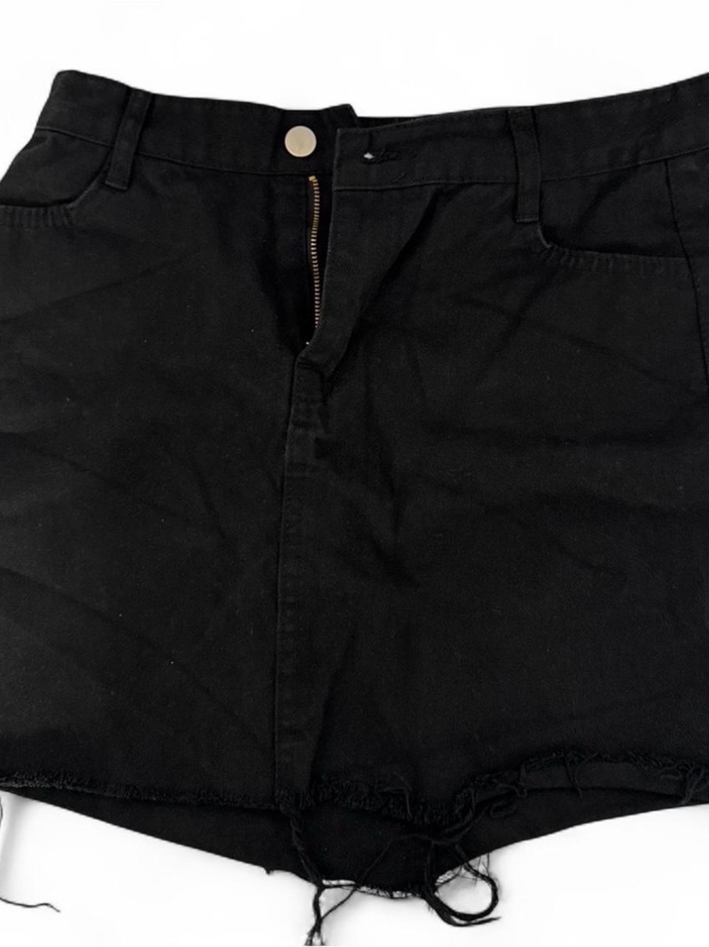 Black High-Rise Frayed Hem Women’s Skitt
